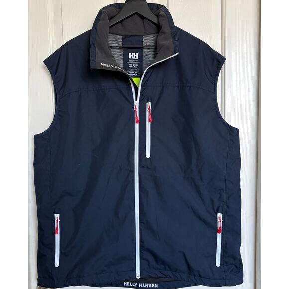 Helly Hansen Sailing Crew Vest Men 3XL Navy Blue Full Zip Water/Wind Resistant - Picture 1 of 7